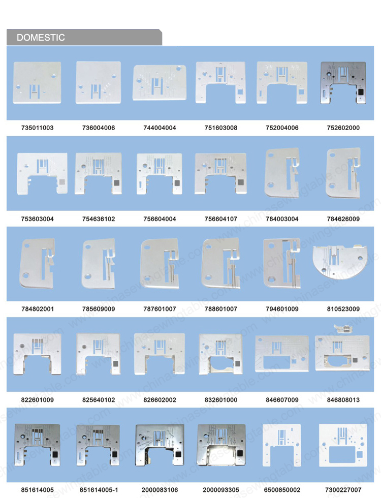 Domestic Needle Plate for Sewing machine Domestic Placa de aguja de máquina de coser
