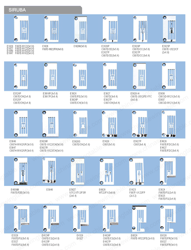 SIRUBA Needle Plate for Sewing machine SIRUBA Placa de aguja de máquina de coser