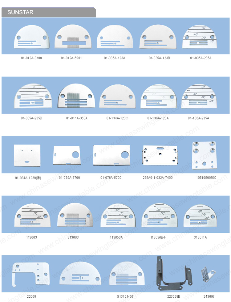 SUNSTAR Needle Plate for Sewing machine SUNSTAR Placa de aguja de máquina de coser