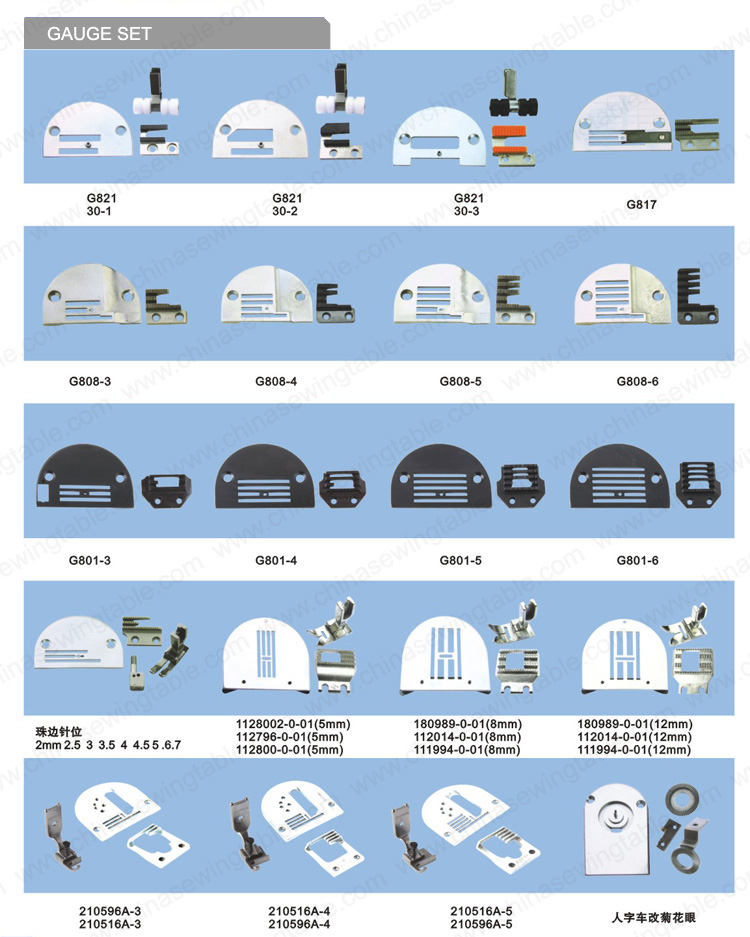 guage set for Sewing machine Posición de la aguja de máquina de coser