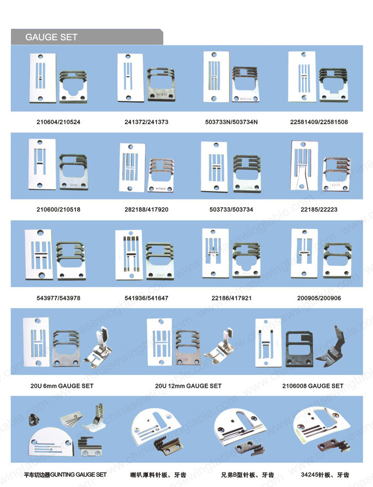 guage set for Sewing machine Posición de la aguja de máquina de coser