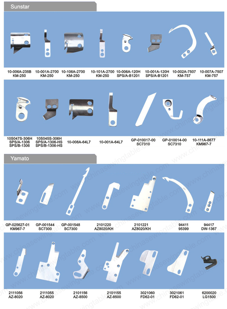 SUNSTAR Sewing machine Knives Cuchillos de maquina de coser