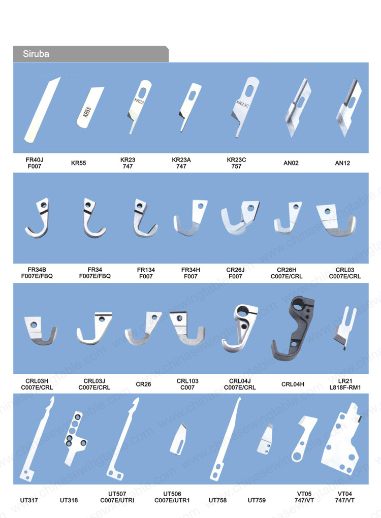 Siruba Sewing machine Knives Siruba Cuchillos de maquina de coser