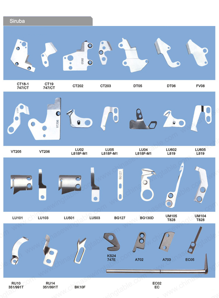 SIRUBA Sewing machine Knives SIRUBA Cuchillos de maquina de coser