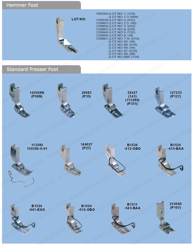 Presser Foot for Sewing machine Prensatelas de máquina de coser