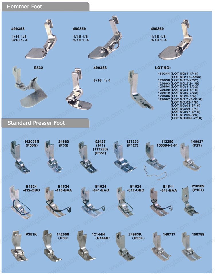 Presser Foot for Sewing machine Prensatelas de máquina de cose