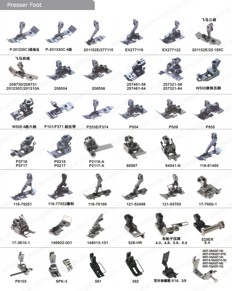 Presser Foot for Sewing machine Prensatelas de máquina de coser